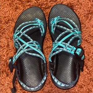 GREAT DEAL teal chacos size 8